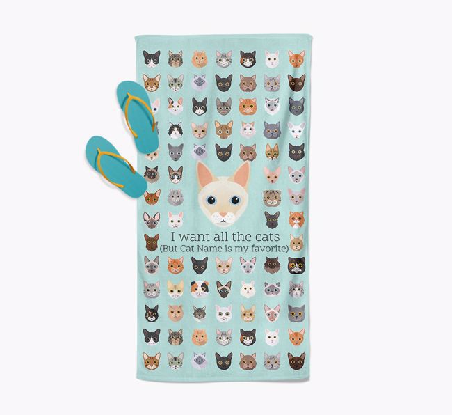 'I Want All The Cats' - Personalized {breedFullName} Towel